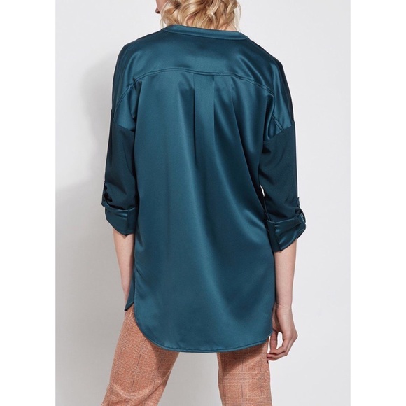 Button Down Peacock Blouse - Lysse New York - Picture 2 of 2
